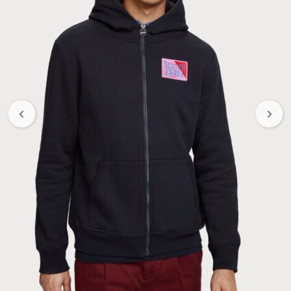 Scotch & Soda Black hoodie with red interior